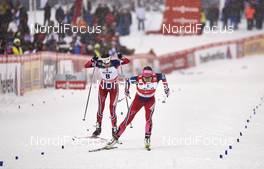 20.02.2016, Lahti, Finland (FIN): Heidi Weng (NOR), Maiken Caspersen Falla (NOR), (l-r)  - FIS world cup cross-country, individual sprint, Lahti (FIN). www.nordicfocus.com. © Felgenhauer/NordicFocus. Every downloaded picture is fee-liable.