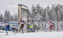 20.02.2016, Lahti, Finland (FIN): Anne Kylloenen (FIN), Hanna Kolb (GER), Nika Razinger (SLO), Linn Soemskar (SWE), Therese Johaug (NOR), (l-r)  - FIS world cup cross-country, individual sprint, Lahti (FIN). www.nordicfocus.com. © Felgenhauer/NordicFocus. Every downloaded picture is fee-liable.