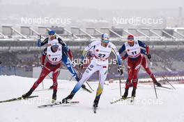 20.02.2016, Lahti, Finland (FIN): Martin Loewstroem Nyenget (NOR), Johan Edin (SWE), Ola Vigen Hattestad (NOR), (l-r)  - FIS world cup cross-country, individual sprint, Lahti (FIN). www.nordicfocus.com. © Felgenhauer/NordicFocus. Every downloaded picture is fee-liable.