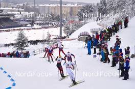 20.02.2016, Lahti, Finland (FIN): athletes high above the stadium   - FIS world cup cross-country, individual sprint, Lahti (FIN). www.nordicfocus.com. © Felgenhauer/NordicFocus. Every downloaded picture is fee-liable.