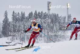21.02.2016, Lahti, Finland (FIN): Martin Johnsrud Sundby (NOR), Hans Christer Holund (NOR), (l-r)  - FIS world cup cross-country, skiathlon men, Lahti (FIN). www.nordicfocus.com. © Felgenhauer/NordicFocus. Every downloaded picture is fee-liable.