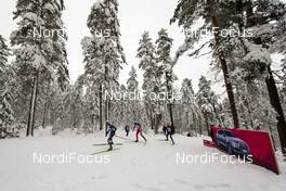 21.02.2016, Lahti, Finland (FIN): Francesco De Fabiani (ITA), Fischer, Swix, Alpina, Rottefella followed by Petter Northug (NOR), Fischer, Swix, Rottefella and Jonas Baumann (SUI) - FIS world cup cross-country, skiathlon men, Lahti (FIN). www.nordicfocus.com. © Laiho/NordicFocus. Every downloaded picture is fee-liable.