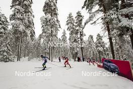 21.02.2016, Lahti, Finland (FIN): Maurice Manificat (FRA), Salomon, Swix, One Way followed by Martin Johnsrud Sundby (NOR), Fischer, KV+, Rottefella - FIS world cup cross-country, skiathlon men, Lahti (FIN). www.nordicfocus.com. © Laiho/NordicFocus. Every downloaded picture is fee-liable.