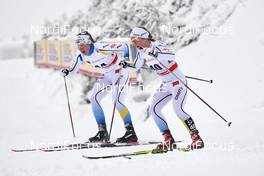 21.02.2016, Lahti, Finland (FIN): Maria Nordstroem (SWE), Elin Mohlin (SWE), (l-r)  - FIS world cup cross-country, skiathlon women, Lahti (FIN). www.nordicfocus.com. © Felgenhauer/NordicFocus. Every downloaded picture is fee-liable.