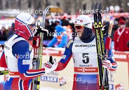 02.03.2016, Montreal, Canada (CAN): Emil Iversen (NOR), Petter Northug (NOR), (l-r)  - FIS world cup cross-country, mass men, Montreal (CAN). www.nordicfocus.com. © Felgenhauer/NordicFocus. Every downloaded picture is fee-liable.