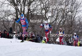 02.03.2016, Montreal, Canada (CAN): Sergey Ustiugov (RUS), Emil Iversen (NOR), Martin Johnsrud Sundby (NOR), Petter Northug (NOR), (l-r)  - FIS world cup cross-country, mass men, Montreal (CAN). www.nordicfocus.com. © Felgenhauer/NordicFocus. Every downloaded picture is fee-liable.