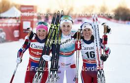 04.03.2016, Quebec, Canada (CAN): Maiken Caspersen Falla (NOR), Stina Nilsson (SWE), Heidi Weng (NOR), (l-r)  - FIS world cup cross-country, individual sprint, Quebec (CAN). www.nordicfocus.com. © Felgenhauer/NordicFocus. Every downloaded picture is fee-liable.