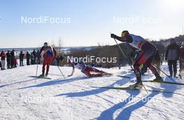 04.03.2016, Quebec, Canada (CAN): Martin Johnsrud Sundby (NOR), Finn Haagen Krogh (NOR), Bernhard Tritscher (AUT), (l-r)  - FIS world cup cross-country, individual sprint, Quebec (CAN). www.nordicfocus.com. © Felgenhauer/NordicFocus. Every downloaded picture is fee-liable.