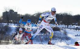 05.03.2016, Quebec, Canada (CAN): Federico Pellegrino (ITA), Ilia Chernousov (RUS), Marcus Hellner (SWE), (l-r)  - FIS world cup cross-country, pursuit men, Quebec (CAN). www.nordicfocus.com. © Felgenhauer/NordicFocus. Every downloaded picture is fee-liable.