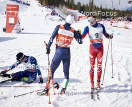 08.03.2016, Canmore, Canada (CAN): Maurice Manificat (FRA), Federico Pellegrino (ITA), Finn Haagen Krogh (NOR), (l-r)  - FIS world cup cross-country, individual sprint, Canmore (CAN). www.nordicfocus.com. © Felgenhauer/NordicFocus. Every downloaded picture is fee-liable.