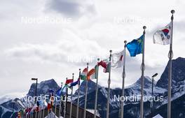 07.03.2016, Canmore, Canada (CAN): flags   - FIS world cup cross-country, training, Canmore (CAN). www.nordicfocus.com. © Felgenhauer/NordicFocus. Every downloaded picture is fee-liable.