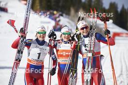 08.03.2016, Canmore, Canada (CAN): Ingvild Flugstad Oestberg (NOR), Maiken Caspersen Falla (NOR), Astrid Uhrenholdt Jacobsen (NOR), (l-r)  - FIS world cup cross-country, individual sprint, Canmore (CAN). www.nordicfocus.com. © Felgenhauer/NordicFocus. Every downloaded picture is fee-liable.