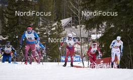 08.03.2016, Canmore, Canada (CAN): Anssi Pentsinen (FIN), Alexander Bessmertnykh (RUS), Petter Northug (NOR), Len Valjas (CAN), Teodor Peterson (SWE), (l-r)  - FIS world cup cross-country, individual sprint, Canmore (CAN). www.nordicfocus.com. © Felgenhauer/NordicFocus. Every downloaded picture is fee-liable.