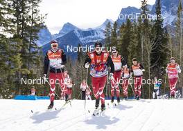 07.03.2016, Canmore, Canada (CAN): Jesse Cockney (CAN), Justin Wadsworth (CAN), Len Valjas (CAN), Alex Harvey (CAN) at sprint training session   - FIS world cup cross-country, training, Canmore (CAN). www.nordicfocus.com. © Felgenhauer/NordicFocus. Every downloaded picture is fee-liable.