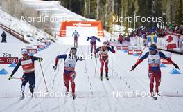 08.03.2016, Canmore, Canada (CAN): Federico Pellegrino (ITA), Finn Haagen Krogh (NOR), Eirik Brandsdal (NOR), (l-r)  - FIS world cup cross-country, individual sprint, Canmore (CAN). www.nordicfocus.com. © Felgenhauer/NordicFocus. Every downloaded picture is fee-liable.