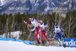 08.03.2016, Canmore, Canada (CAN): Emil Iversen (NOR), Niklas Dyrhaug (NOR), Maurice Manificat (FRA), (l-r)  - FIS world cup cross-country, individual sprint, Canmore (CAN). www.nordicfocus.com. © Felgenhauer/NordicFocus. Every downloaded picture is fee-liable.