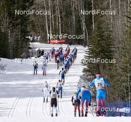 09.03.2016, Canmore, Canada (CAN): a group of athletes in the uphill   - FIS world cup cross-country, skiathlon men, Canmore (CAN). www.nordicfocus.com. © Felgenhauer/NordicFocus. Every downloaded picture is fee-liable.