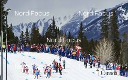 09.03.2016, Canmore, Canada (CAN): the top group climbing up the hill   - FIS world cup cross-country, skiathlon men, Canmore (CAN). www.nordicfocus.com. © Felgenhauer/NordicFocus. Every downloaded picture is fee-liable.