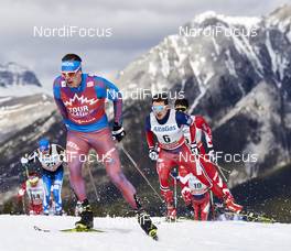 09.03.2016, Canmore, Canada (CAN): Sergey Ustiugov (RUS), Finn Haagen Krogh (NOR), Alex Harvey (CAN), (l-r)  - FIS world cup cross-country, skiathlon men, Canmore (CAN). www.nordicfocus.com. © Felgenhauer/NordicFocus. Every downloaded picture is fee-liable.