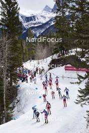 09.03.2016, Canmore, Canada (CAN): athletes passing coaches in beautiful scenery   - FIS world cup cross-country, skiathlon men, Canmore (CAN). www.nordicfocus.com. © Felgenhauer/NordicFocus. Every downloaded picture is fee-liable.