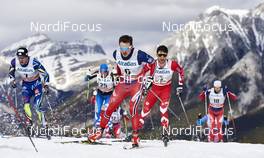 09.03.2016, Canmore, Canada (CAN): Maurice Manificat (FRA), Matti Heikkinen (FIN), Finn Haagen Krogh (NOR), Alex Harvey (CAN), (l-r)  - FIS world cup cross-country, skiathlon men, Canmore (CAN). www.nordicfocus.com. © Felgenhauer/NordicFocus. Every downloaded picture is fee-liable.