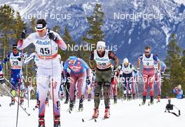 09.03.2016, Canmore, Canada (CAN): Sergey Ustiugov (RUS), Jonas Dobler (GER), Petter Northug (NOR), (l-r)  - FIS world cup cross-country, skiathlon men, Canmore (CAN). www.nordicfocus.com. © Felgenhauer/NordicFocus. Every downloaded picture is fee-liable.