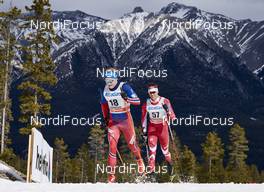 09.03.2016, Canmore, Canada (CAN): Eirik Brandsdal (NOR), Len Valjas (CAN), (l-r)  - FIS world cup cross-country, skiathlon men, Canmore (CAN). www.nordicfocus.com. © Felgenhauer/NordicFocus. Every downloaded picture is fee-liable.