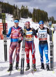 09.03.2016, Canmore, Canada (CAN): Sergey Ustiugov (RUS), Martin Johnsrud Sundby (NOR), Matti Heikkinen (FIN), (l-r)  - FIS world cup cross-country, skiathlon men, Canmore (CAN). www.nordicfocus.com. © Felgenhauer/NordicFocus. Every downloaded picture is fee-liable.