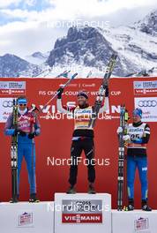 09.03.2016, Canmore, Canada (CAN): Sergey Ustiugov (RUS), Martin Johnsrud Sundby (NOR), Matti Heikkinen (FIN), (l-r) - FIS world cup cross-country, skiathlon men, Canmore (CAN). www.nordicfocus.com. © Felgenhauer/NordicFocus. Every downloaded picture is fee-liable.