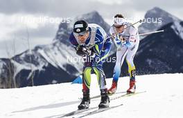 09.03.2016, Canmore, Canada (CAN): Maurice Manificat (FRA), Marcus Hellner (SWE), (l-r)  - FIS world cup cross-country, skiathlon men, Canmore (CAN). www.nordicfocus.com. © Felgenhauer/NordicFocus. Every downloaded picture is fee-liable.