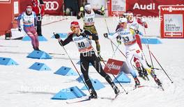 09.03.2016, Canmore, Canada (CAN): Andrey Larkov (RUS), Jonas Baumann (SUI), Sebastian Eisenlauer (GER), Martin Johansson (SWE), (l-r)  - FIS world cup cross-country, skiathlon men, Canmore (CAN). www.nordicfocus.com. © Felgenhauer/NordicFocus. Every downloaded picture is fee-liable.