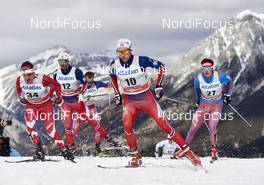 09.03.2016, Canmore, Canada (CAN): Ivan Babikov (CAN), Hans Christer Holund (NOR), Didrik Toenseth (NOR), Alexander Bessmertnykh (RUS), (l-r)  - FIS world cup cross-country, skiathlon men, Canmore (CAN). www.nordicfocus.com. © Felgenhauer/NordicFocus. Every downloaded picture is fee-liable.