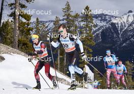 09.03.2016, Canmore, Canada (CAN): Bernhard Tritscher (AUT), Kevin Sandau (CAN), Stanislav Volzhentsev (RUS), (l-r)  - FIS world cup cross-country, skiathlon men, Canmore (CAN). www.nordicfocus.com. © Felgenhauer/NordicFocus. Every downloaded picture is fee-liable.