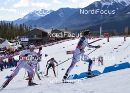 09.03.2016, Canmore, Canada (CAN): Petra Novakova (CZE), Jessica Diggins (USA), (l-r)  - FIS world cup cross-country, skiathlon women, Canmore (CAN). www.nordicfocus.com. © Felgenhauer/NordicFocus. Every downloaded picture is fee-liable.