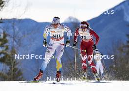 11.03.2016, Canmore, Canada (CAN): Charlotte Kalla (SWE), Emily Nishikawa (CAN), (l-r)  - FIS world cup cross-country, 10km women, Canmore (CAN). www.nordicfocus.com. © Felgenhauer/NordicFocus. Every downloaded picture is fee-liable.