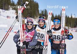 11.03.2016, Canmore, Canada (CAN): Heidi Weng (NOR), Ingvild Flugstad Oestberg (NOR), Krista Parmakoski (FIN), (l-r)  - FIS world cup cross-country, 10km women, Canmore (CAN). www.nordicfocus.com. © Felgenhauer/NordicFocus. Every downloaded picture is fee-liable.