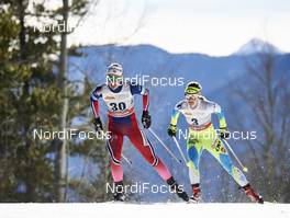 11.03.2016, Canmore, Canada (CAN): Ingvild Flugstad Oestberg (NOR), Alenka Cebasek (SLO), (l-r)  - FIS world cup cross-country, 10km women, Canmore (CAN). www.nordicfocus.com. © Felgenhauer/NordicFocus. Every downloaded picture is fee-liable.