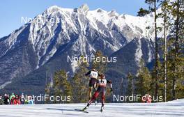 11.03.2016, Canmore, Canada (CAN): Denise Herrmann (GER), Teresa Stadlober (AUT), (l-r)  - FIS world cup cross-country, 10km women, Canmore (CAN). www.nordicfocus.com. © Felgenhauer/NordicFocus. Every downloaded picture is fee-liable.
