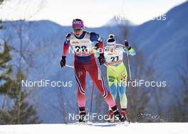 11.03.2016, Canmore, Canada (CAN): Astrid Uhrenholdt Jacobsen (NOR), Vesna Fabjan (SLO), (l-r)  - FIS world cup cross-country, 10km women, Canmore (CAN). www.nordicfocus.com. © Felgenhauer/NordicFocus. Every downloaded picture is fee-liable.