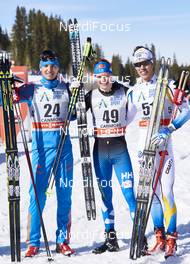 11.03.2016, Canmore, Canada (CAN): Evgeniy Belov (RUS), Matti Heikkinen (FIN), Marcus Hellner (SWE), (l-r), (l-r) - FIS world cup cross-country, 15km men, Canmore (CAN). www.nordicfocus.com. © Felgenhauer/NordicFocus. Every downloaded picture is fee-liable.