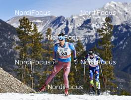 11.03.2016, Canmore, Canada (CAN): Evgeniy Belov (RUS), Jean Marc Gaillard (FRA), (l-r)  - FIS world cup cross-country, 15km men, Canmore (CAN). www.nordicfocus.com. © Felgenhauer/NordicFocus. Every downloaded picture is fee-liable.
