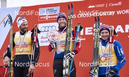 12.03.2016, Canmore, Canada (CAN): Petter Northug (NOR), Martin Johnsrud Sundby (NOR), Finn Haagen Krogh (NOR), (l-r) - FIS world cup cross-country, cups, Canmore (CAN). www.nordicfocus.com. © Felgenhauer/NordicFocus. Every downloaded picture is fee-liable.