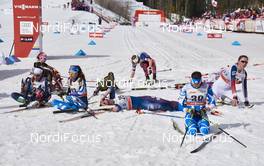 12.03.2016, Canmore, Canada (CAN): fatigue girls in the finish area   - FIS world cup cross-country, pursuit women, Canmore (CAN). www.nordicfocus.com. © Felgenhauer/NordicFocus. Every downloaded picture is fee-liable.