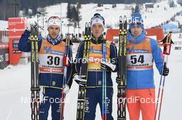 03.12.2016, Lillehammer, Norway (NOR): Marcus Hellner (SWE), Calle Halfvarsson (SWE), Sergey Ustiugov (RUS), (l-r) - FIS world cup cross-country, 10km men, Lillehammer (NOR). www.nordicfocus.com. © THIBAUT/NordicFocus. Every downloaded picture is fee-liable.