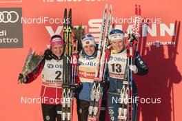 02.12.2016, Lillehammer, Norway (NOR): Maiken Caspersen Falla (NOR), Heidi Weng (NOR), Hanna Falk (SWE), (l-r) - FIS world cup cross-country, individual sprint, Lillehammer (NOR). www.nordicfocus.com. © Modica/NordicFocus. Every downloaded picture is fee-liable.