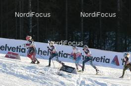 02.12.2016, Lillehammer, Norway (NOR): Kathrine Rolsted Harsem (NOR), Yulia Belorukova (RUS), Jessica Diggins (USA), Kerttu Niskanen (FIN), Sadie Bjornsen (USA), Sandra Ringwald (GER), (l-r)  - FIS world cup cross-country, individual sprint, Lillehammer (NOR). www.nordicfocus.com. © Modica/NordicFocus. Every downloaded picture is fee-liable.