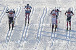 02.12.2016, Lillehammer, Norway (NOR): Maicol Rastelli (ITA), Sergey Ustiugov (RUS), Teodor Peterson (SWE), Martin Loewstroem Nyenget (NOR), (l-r)  - FIS world cup cross-country, individual sprint, Lillehammer (NOR). www.nordicfocus.com. © Modica/NordicFocus. Every downloaded picture is fee-liable.