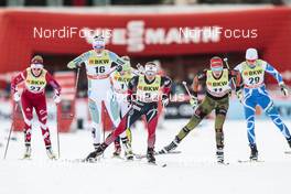 11.12.2016, Davos, Switzerland (SUI): Dahria Beatty (CAN), Katja Visnar (SLO), Jonna Sundling (SWE), Ingvild Flugstad Oestberg (NOR), Hanna Kolb (GER), Alena Prochazkova (SVK), (l-r)  - FIS world cup cross-country, individual sprint, Davos (SUI). www.nordicfocus.com. © Modica/NordicFocus. Every downloaded picture is fee-liable.
