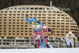 11.12.2016, Davos, Switzerland (SUI): Alexey Petukhov (RUS), Sindre Bjoernestad Skar (NOR), Teodor Peterson (SWE), (l-r)  - FIS world cup cross-country, individual sprint, Davos (SUI). www.nordicfocus.com. © Modica/NordicFocus. Every downloaded picture is fee-liable.