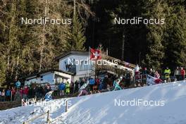 11.12.2016, Davos, Switzerland (SUI): Participant passing in front of spectators in Davos' Arena   - FIS world cup cross-country, individual sprint, Davos (SUI). www.nordicfocus.com. © Modica/NordicFocus. Every downloaded picture is fee-liable.